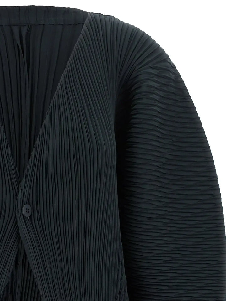 Issey Miyake Black Polyester Cardigan