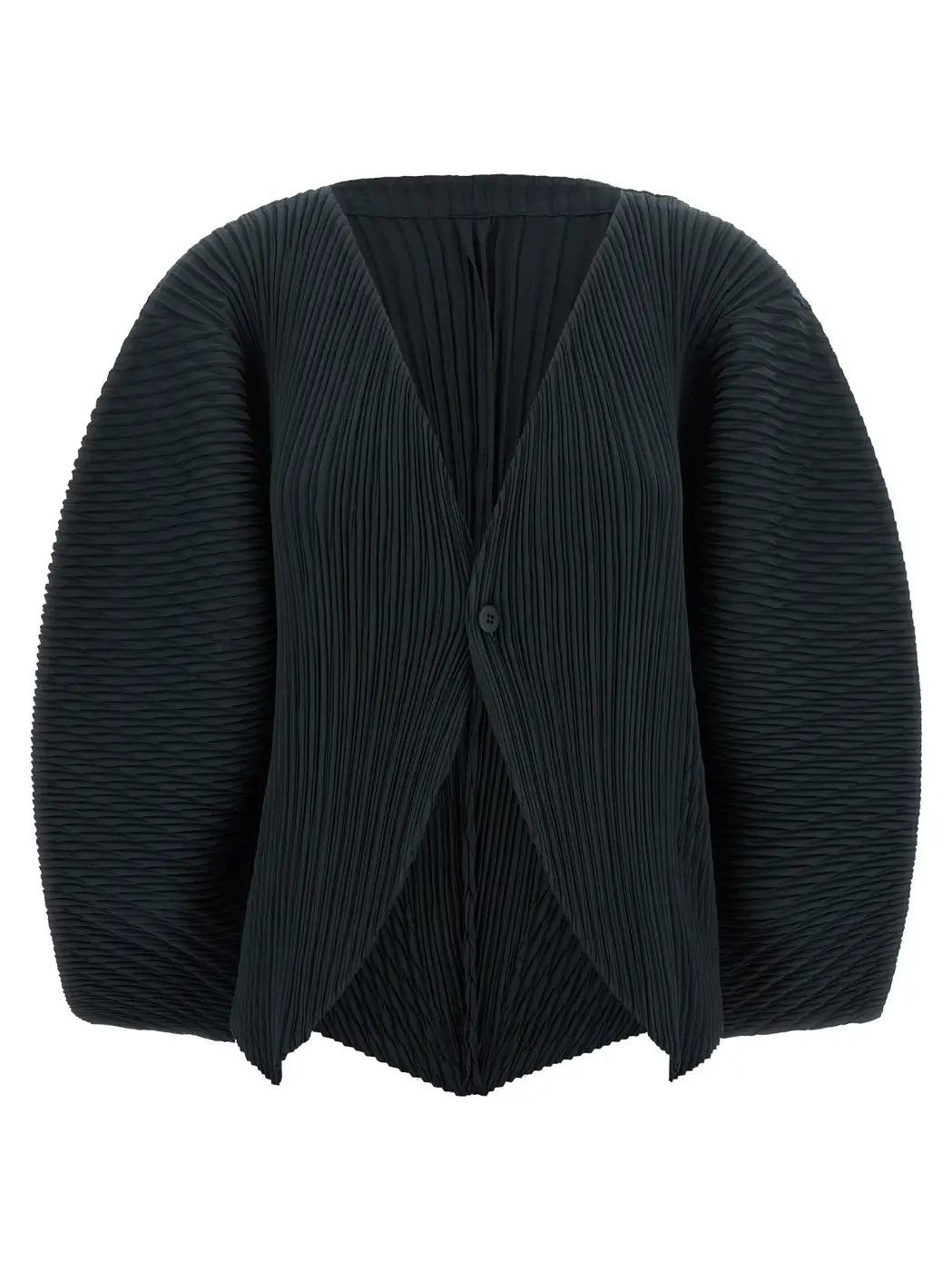 Issey Miyake Black Polyester Cardigan