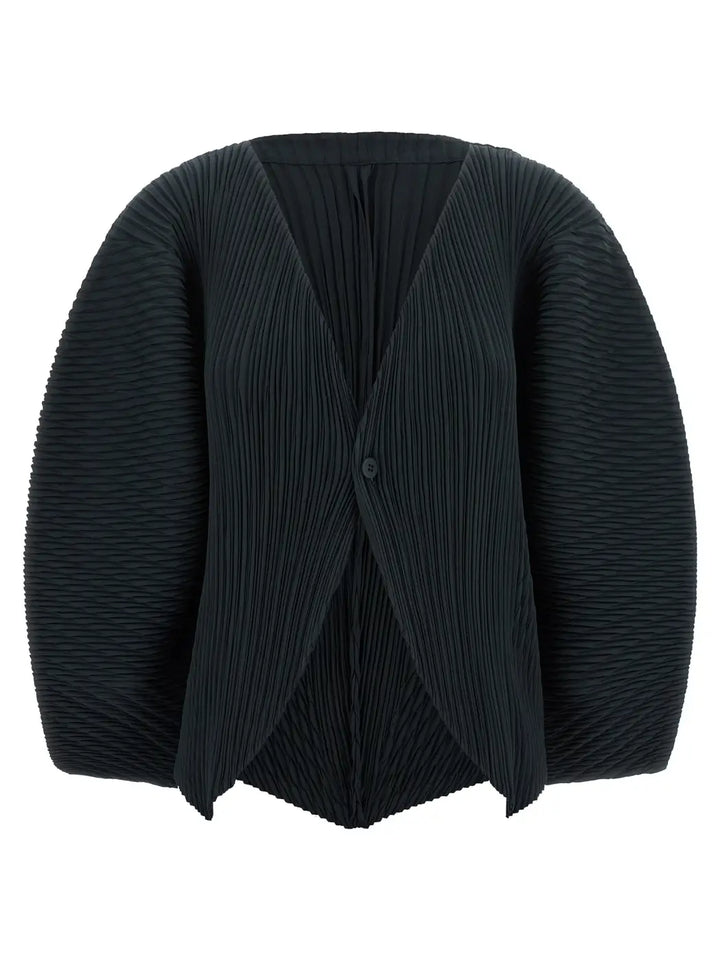 Issey Miyake Black Polyester Cardigan