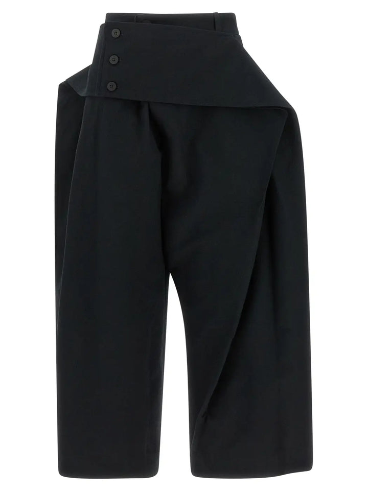 Issey Miyake Black Polyester Casual Pants