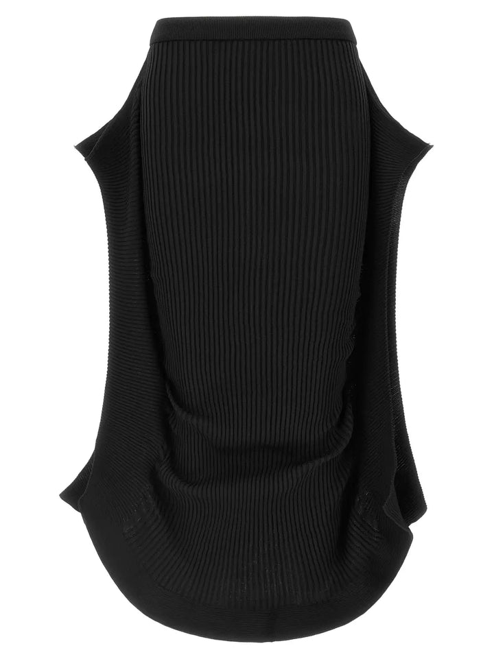 Issey Miyake Black Polyester Midi Skirt