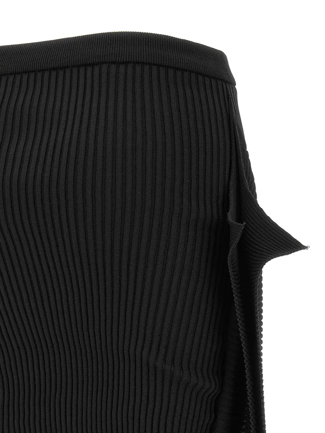 Issey Miyake Black Polyester Midi Skirt