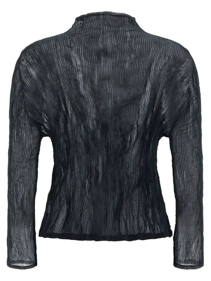 Issey Miyake Blue Polyester Cardigan