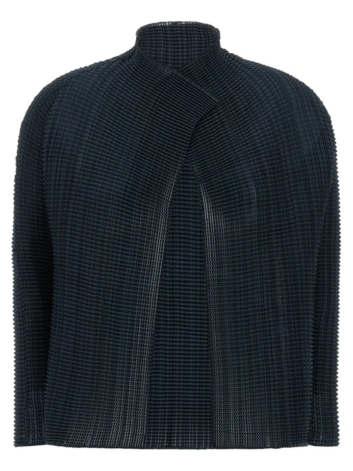 Issey Miyake Blue Polyester Cardigan