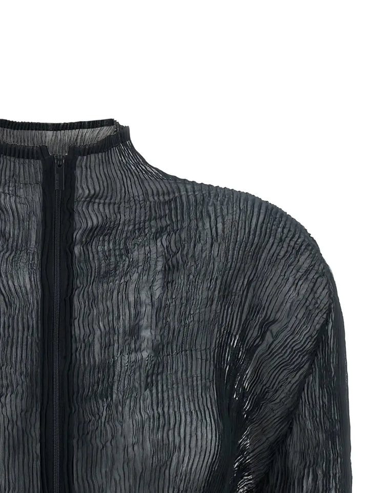 Issey Miyake Blue Polyester Cardigan