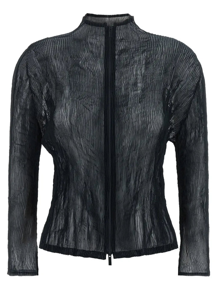 Issey Miyake Blue Polyester Cardigan