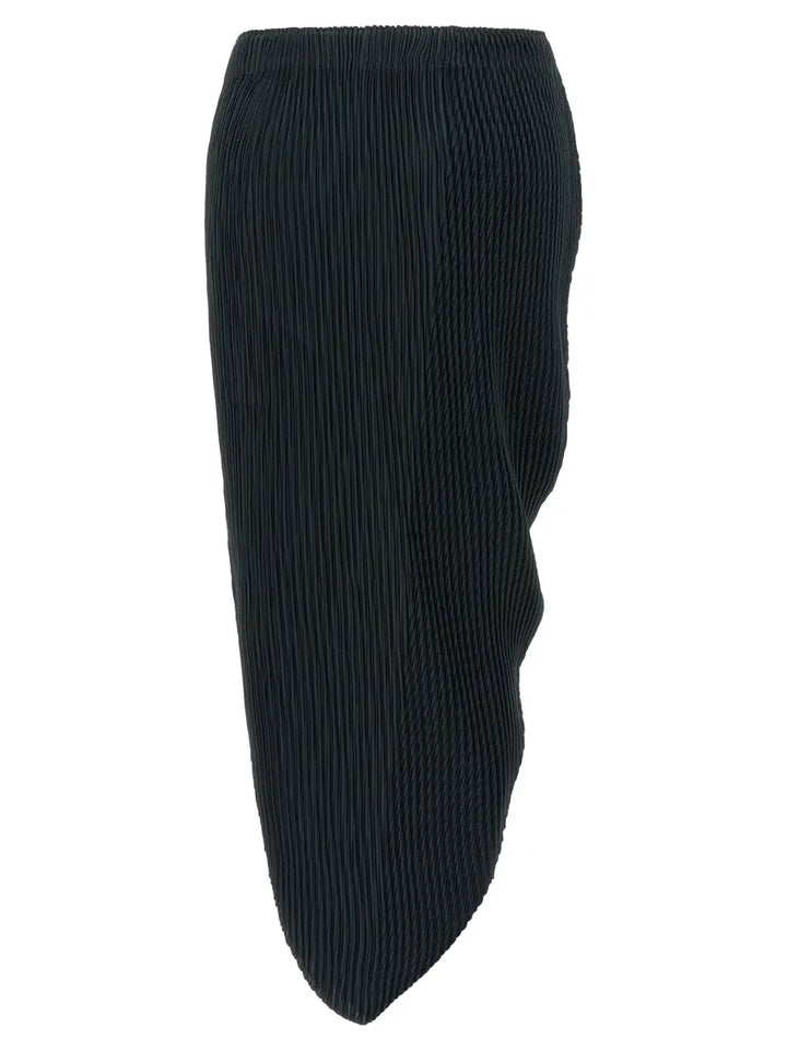 Issey Miyake Blue Polyester Midi Skirt