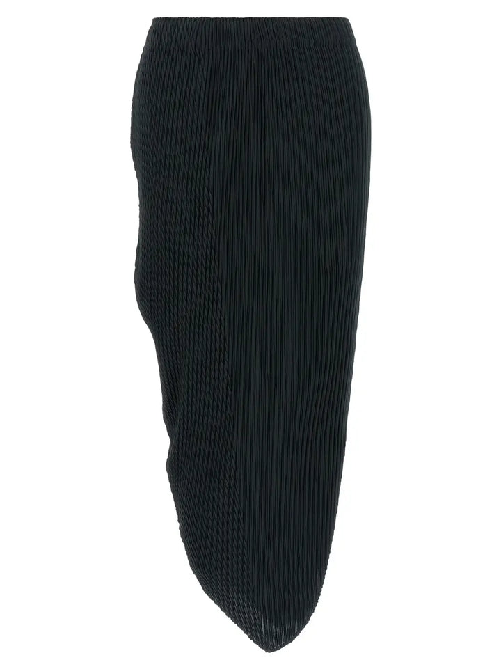 Issey Miyake Blue Polyester Midi Skirt