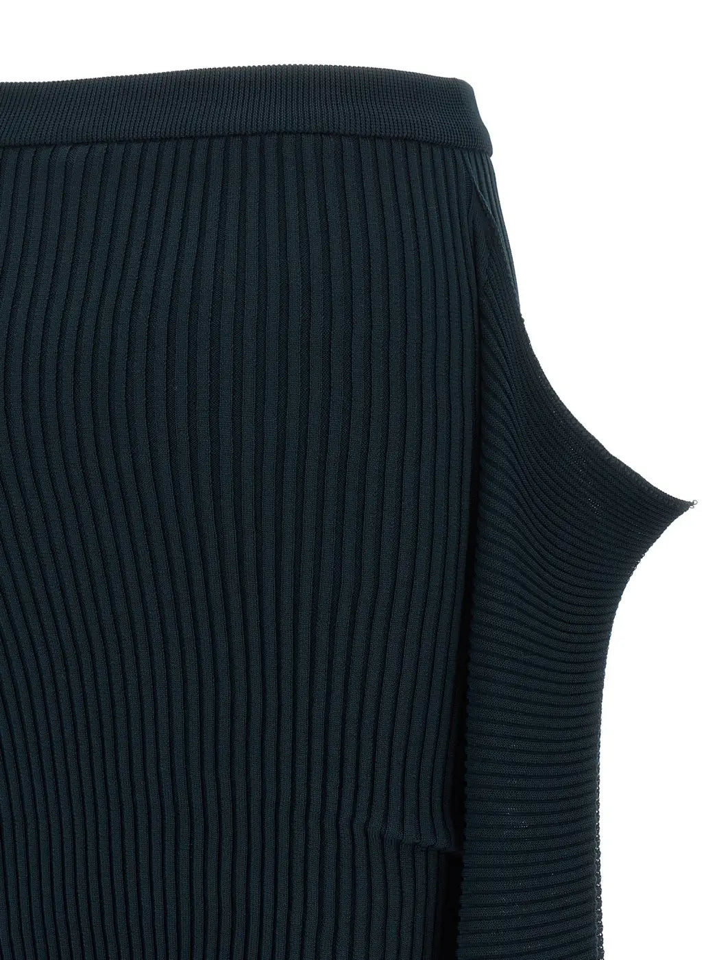 Issey Miyake Blue Polyester Midi Skirt