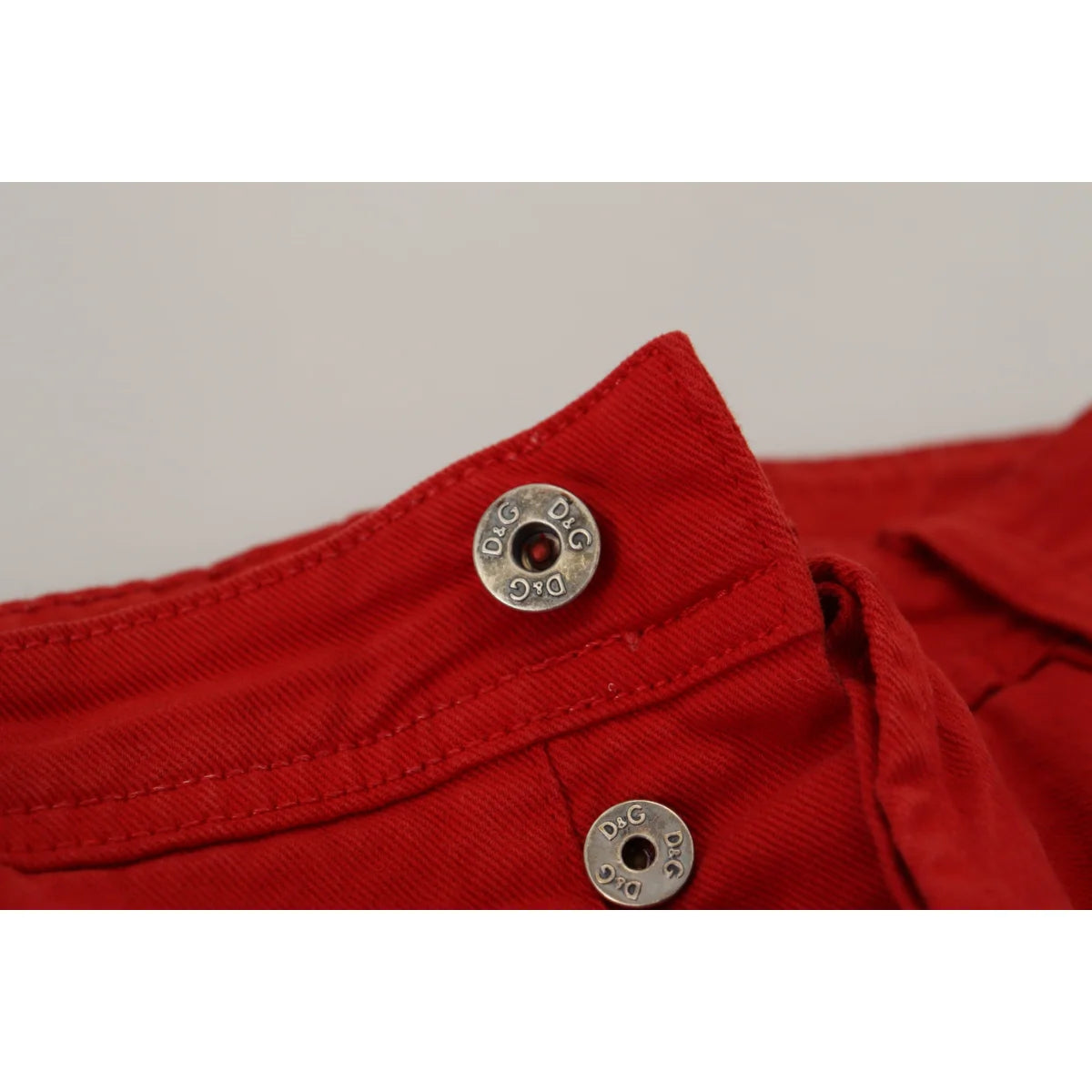 Italian Luxury Dolce Gabbana Red Denim Pants Showstopper &