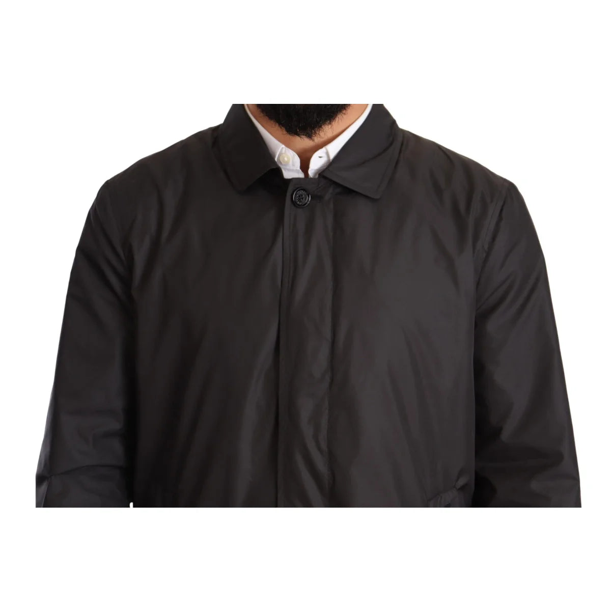 Italian Luxury Gabbana Black Trench Coat Radiating Elegance Dolce &