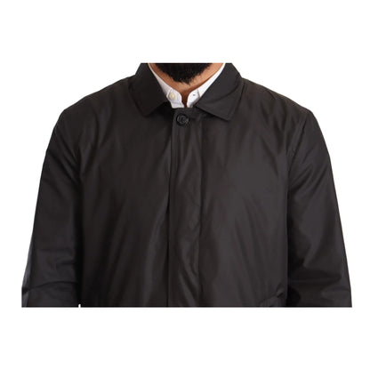 Italian Luxury Gabbana Black Trench Coat Radiating Elegance Dolce &