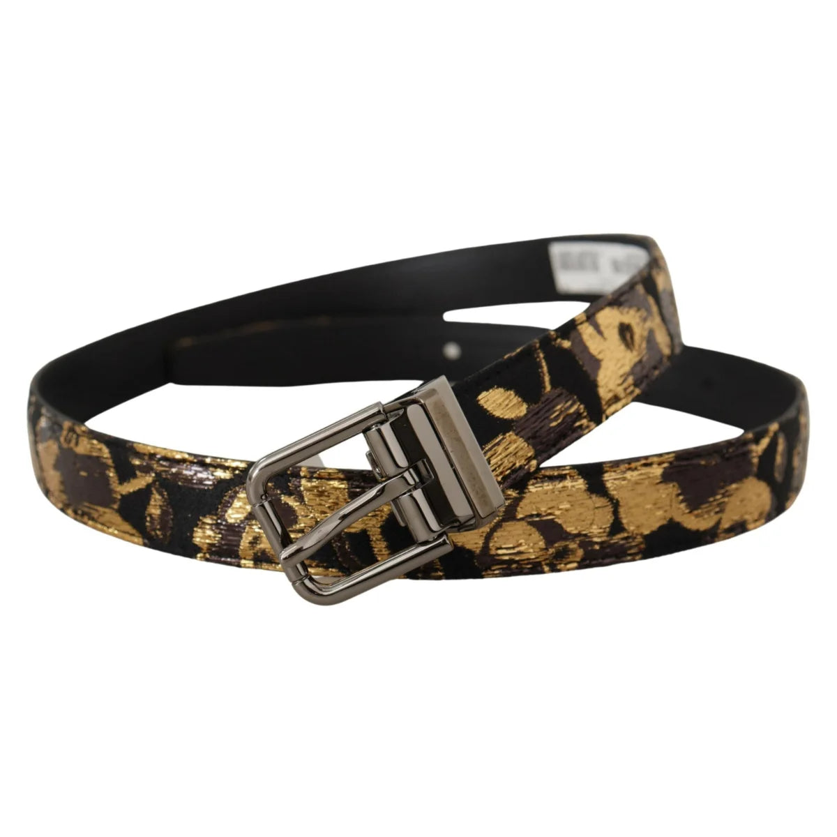 Italian Style Dolce Gabbana Leather Belt Bold Black Buckle &