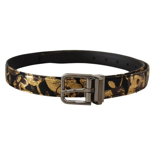 Italian Style Dolce Gabbana Leather Belt Bold Black Buckle &
