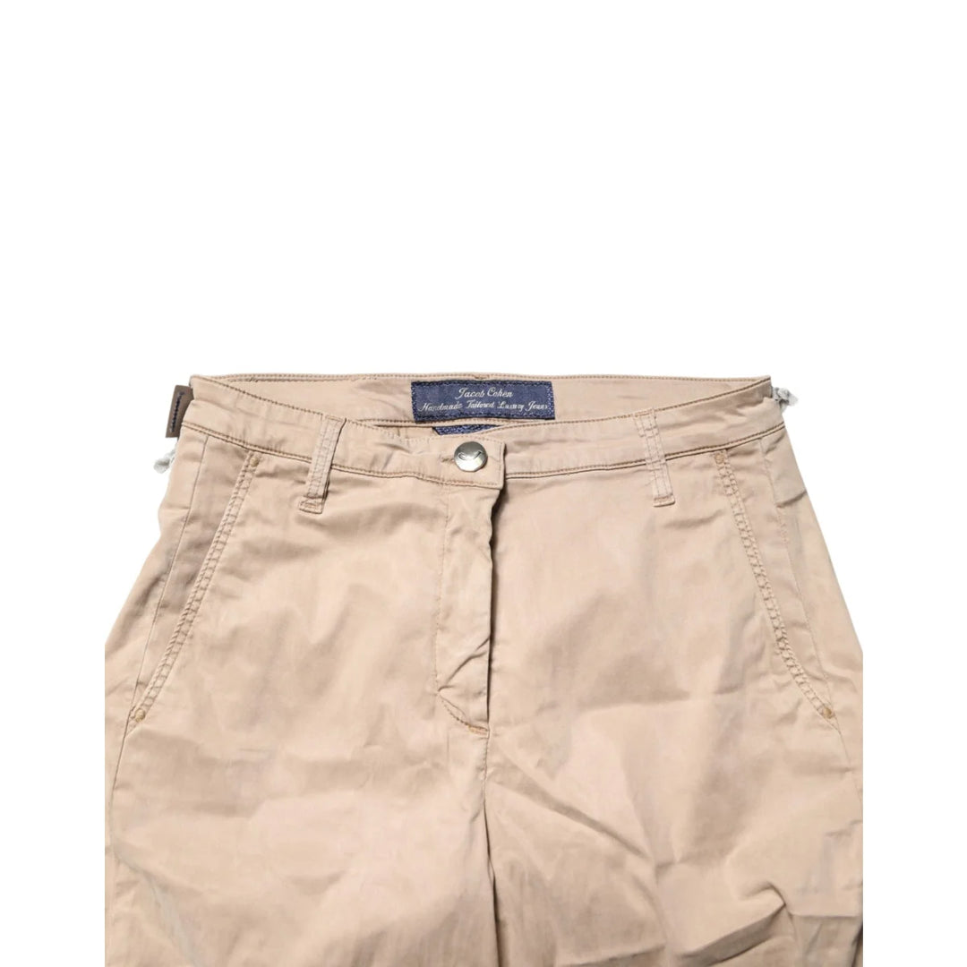 Jacob Cohen Beige Lyocell Skinny High Waist Chino Casual Pants
