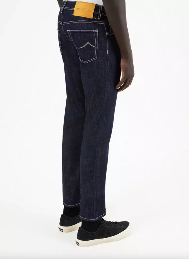 Jacob Cohen Blue Cotton Men Jeans with Straight Leg Cut