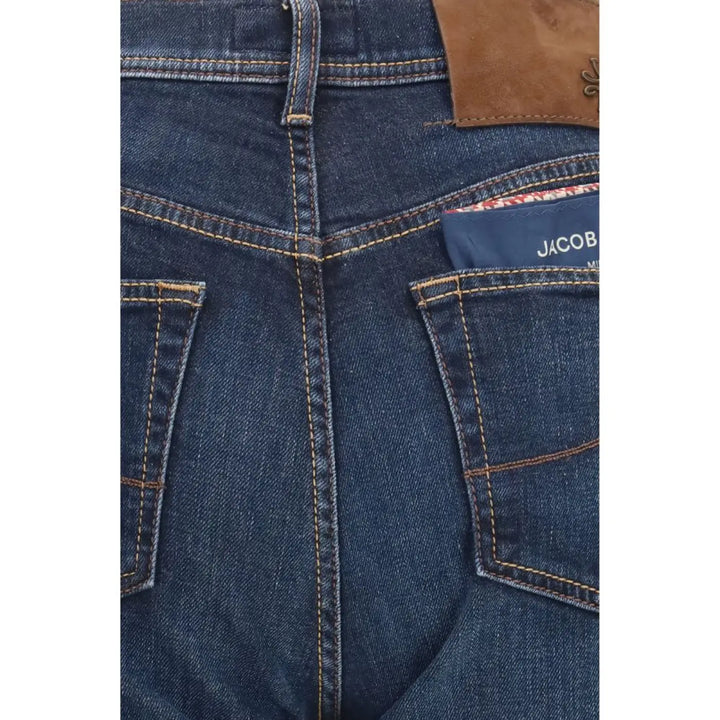 Jacob Cohen Blue Cotton Straight-leg Jeans