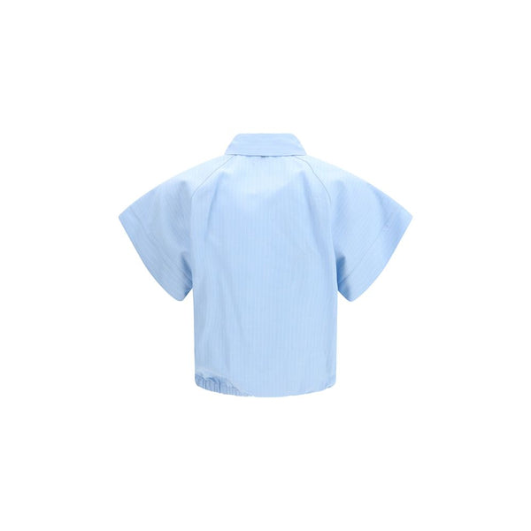 Jacob Cohen Shirts - Blue Viscose Shortsleeve Shirt