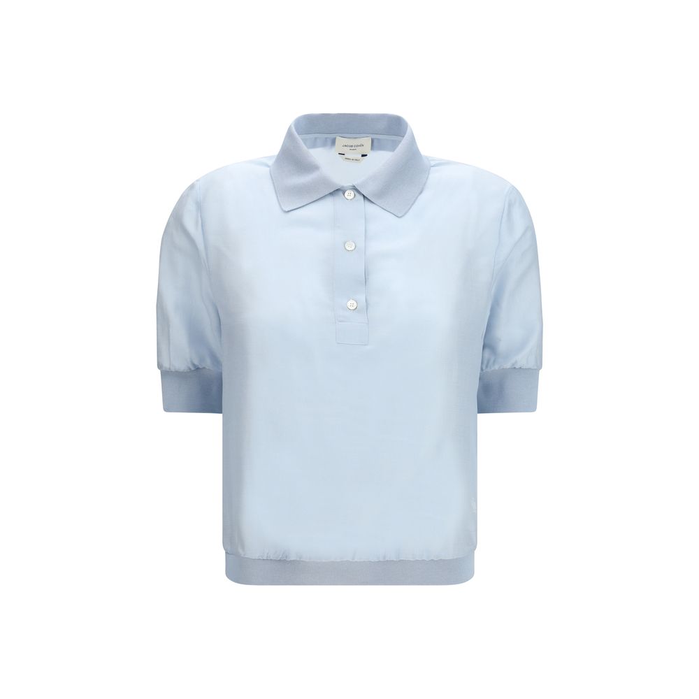 Jacob Cohen Blouses - Blue Wool Oves Aries Shortsleeve Shirt