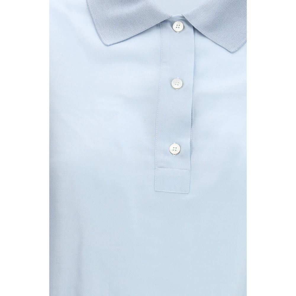 Jacob Cohen Blouses - Blue Wool Oves Aries Shortsleeve Shirt