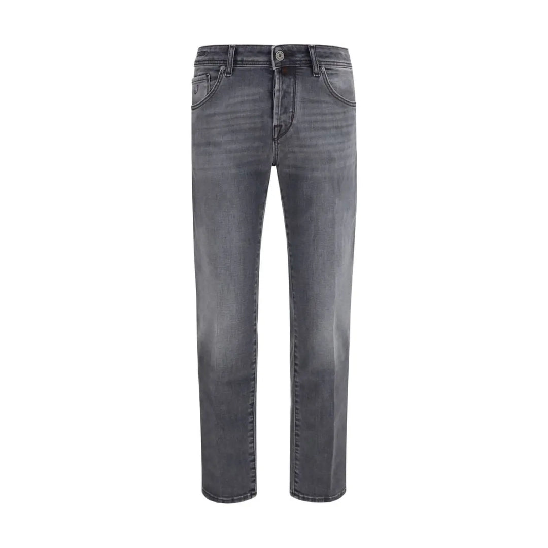 Jacob Cohen Gray Cotton Straight-leg Jeans
