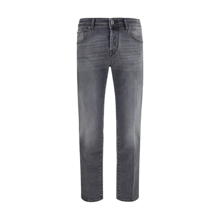 Jacob Cohen Gray Cotton Straight-leg Jeans