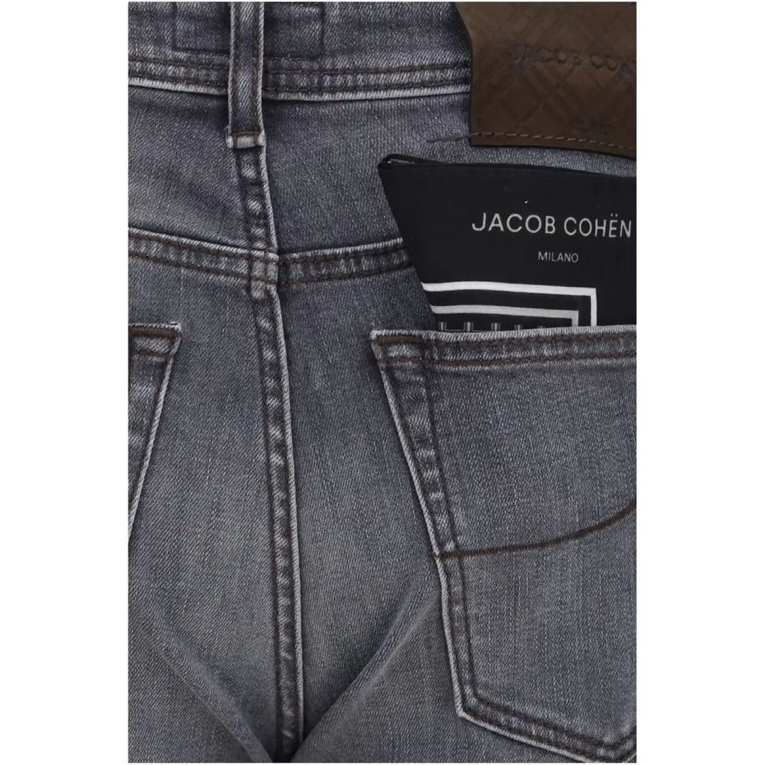 Jacob Cohen Gray Cotton Straight-leg Jeans