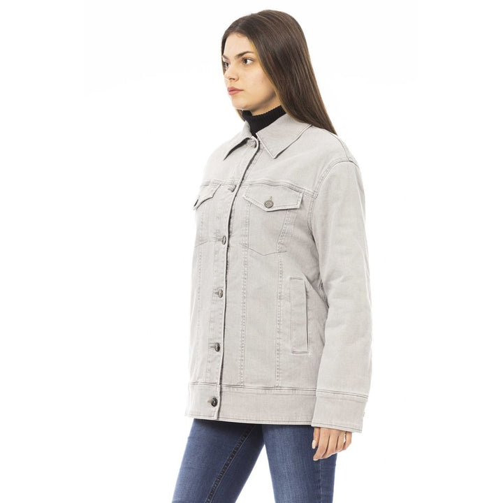 Jacob Cohen Trucker Jackets - Gray Cotton Women Jacket