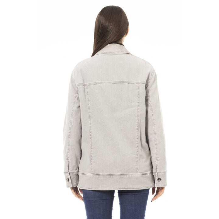 Jacob Cohen Trucker Jackets - Gray Cotton Women Jacket