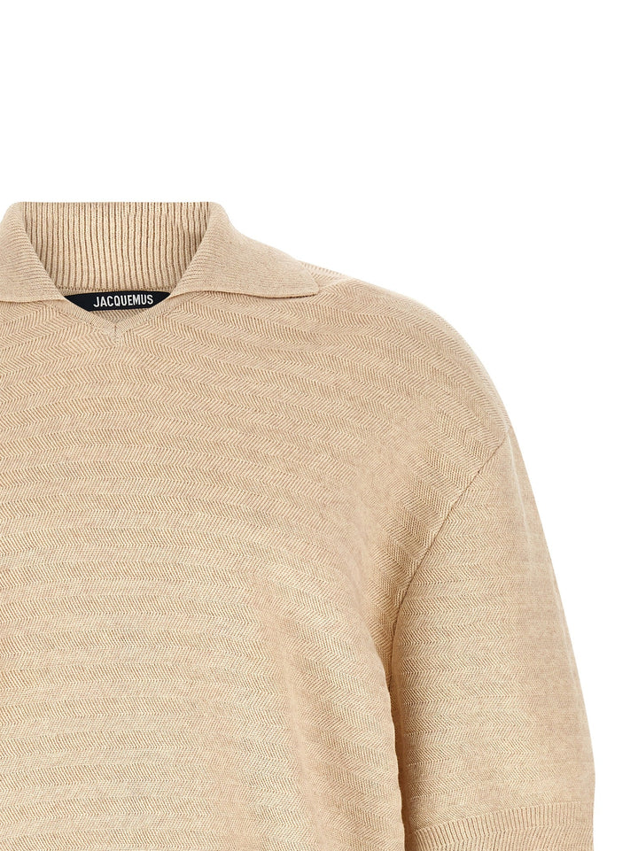 Jacquemus Beige Cotton Polo Shirt
