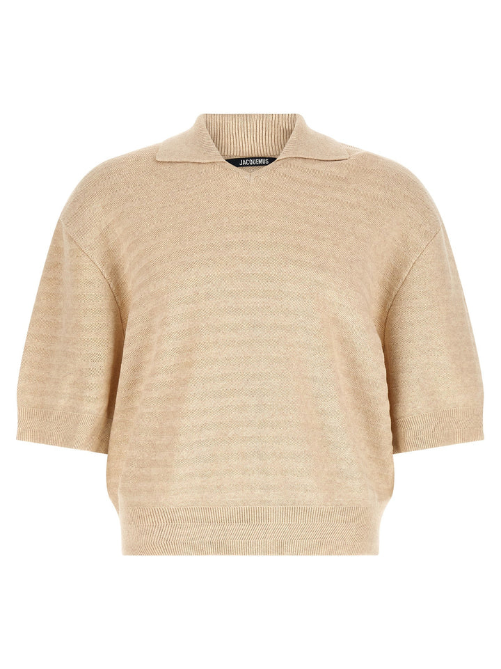 Jacquemus Beige Cotton Polo Shirt