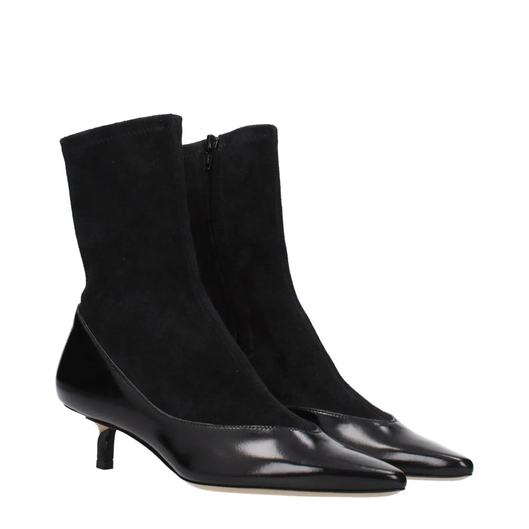 Jacquemus Black Leather Ankle Boots