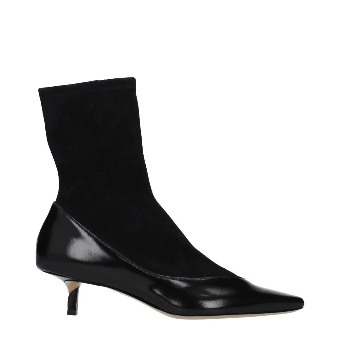 Jacquemus Black Leather Ankle Boots
