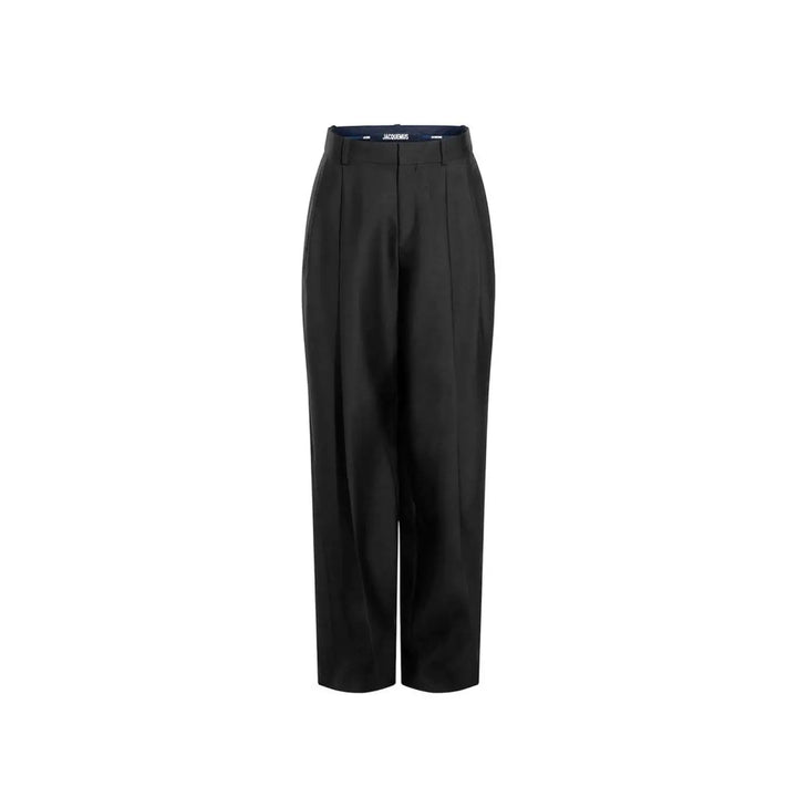 Jacquemus Black Silk Flared Pants