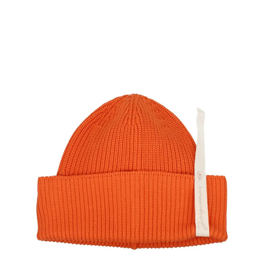 Jacquemus Orange Cotton Beanie with Side Logo Code F78011