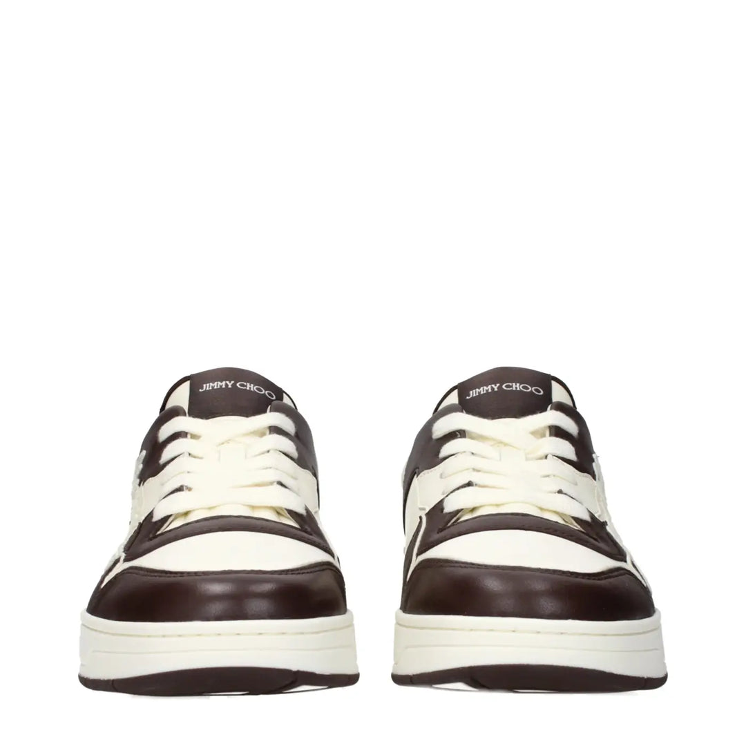 Jimmy Choo Beige Leather Low Top Sneakers