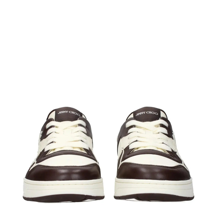 Jimmy Choo Beige Leather Low Top Sneakers