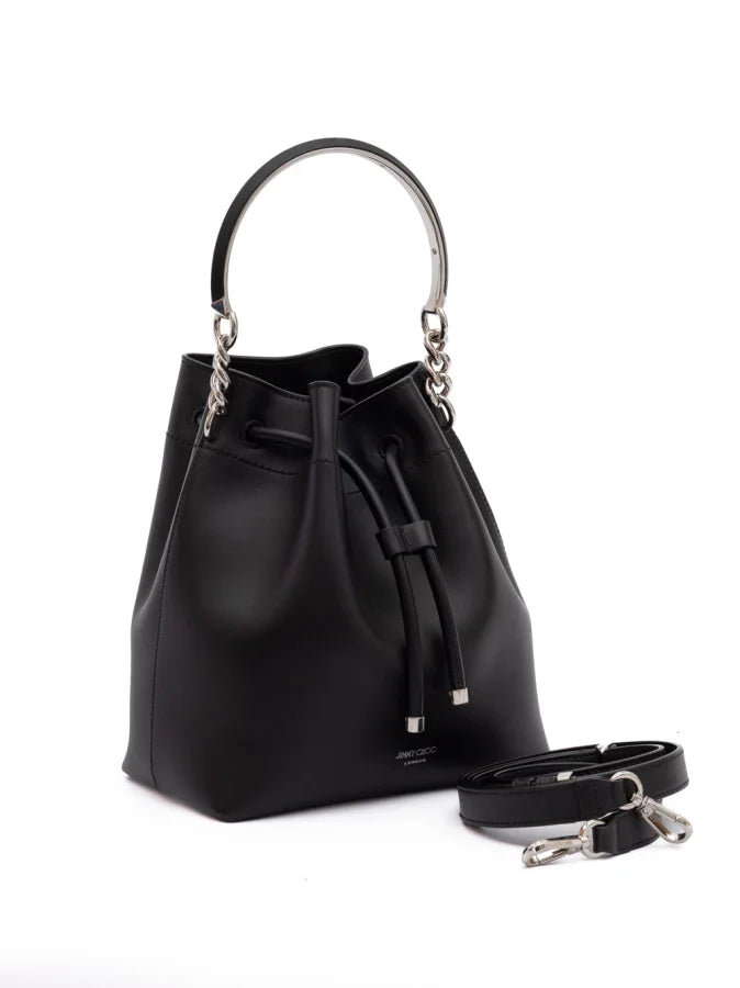 Jimmy Choo Black Bon Leather Bucket
