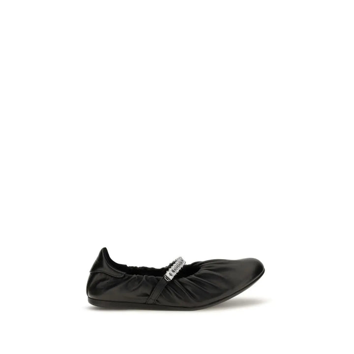Jimmy Choo Black Calf Leather Bos Taurus Ballet Flats