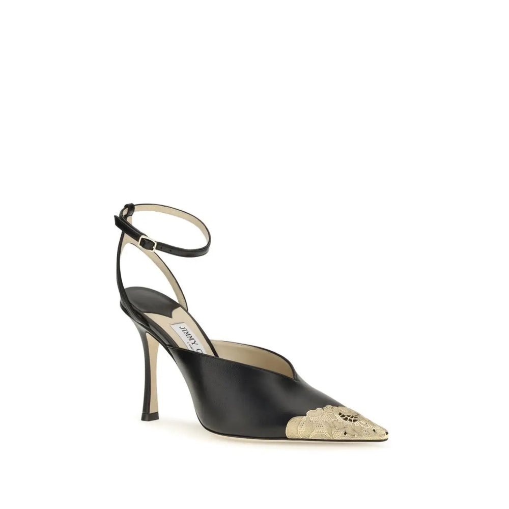 Jimmy Choo Black Calf Leather Bos Taurus High Heel Pumps