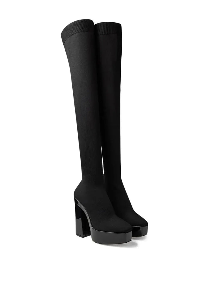 Jimmy Choo Black Fabric Over The Knee