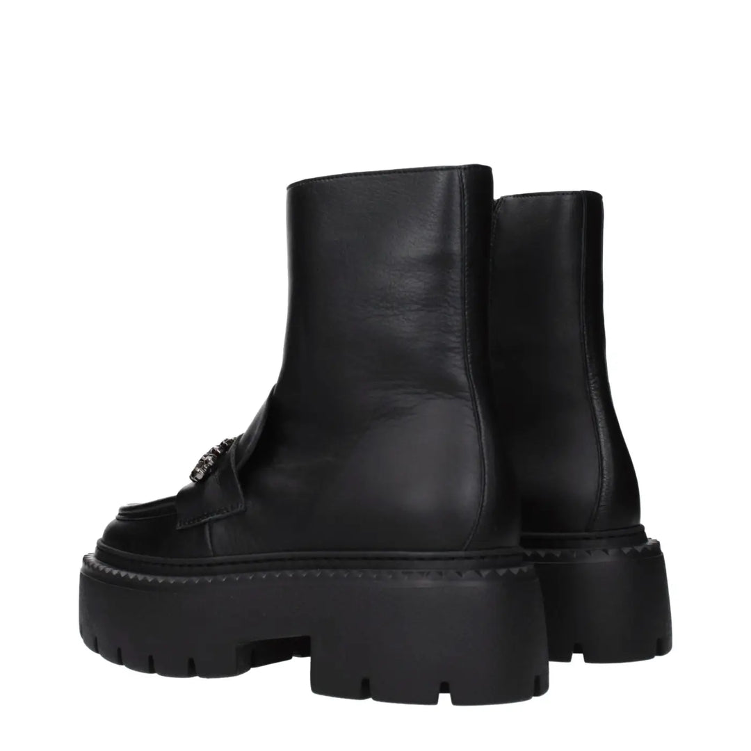 Jimmy Choo Black Leather Ankle Boots
