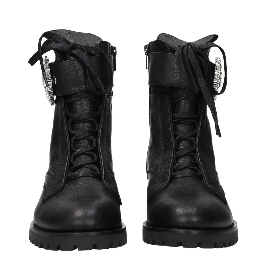 Jimmy Choo Black Leather Ankle Boots