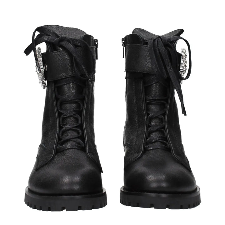Jimmy Choo Black Leather Ankle Boots