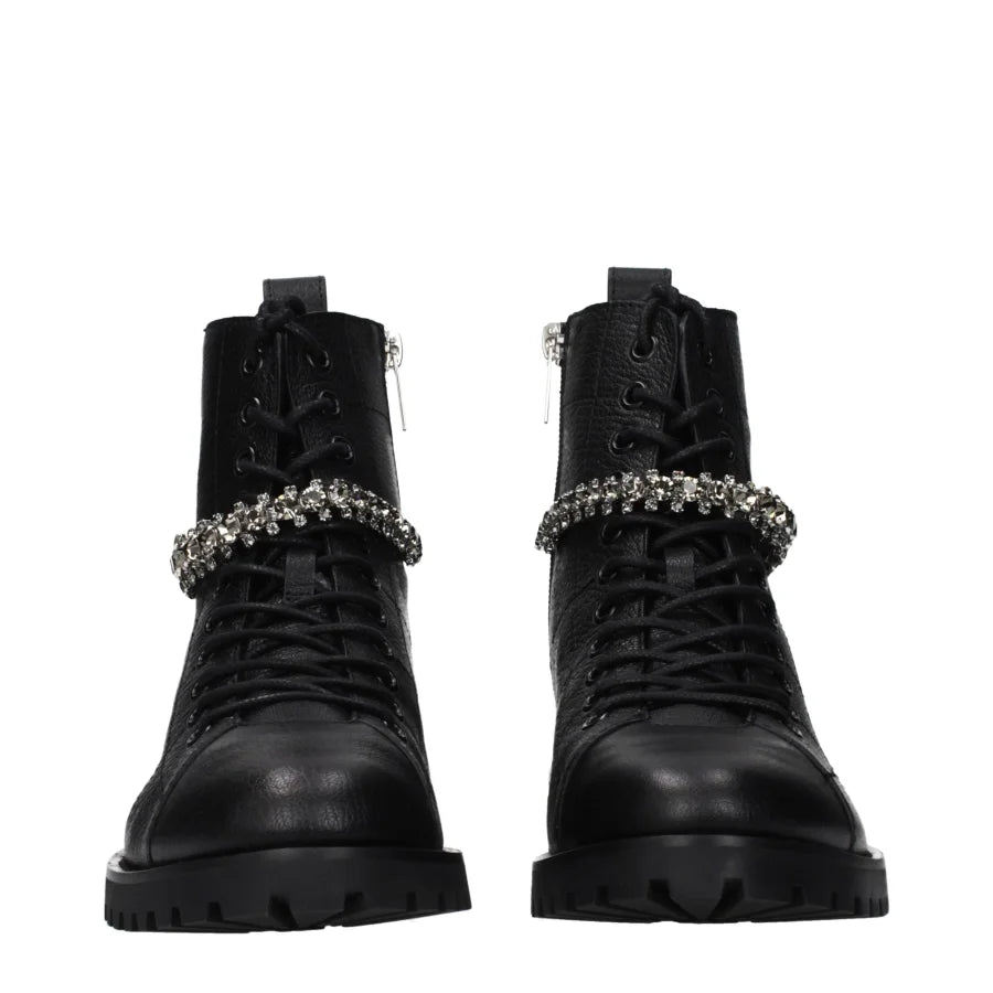 Jimmy Choo Black Leather Ankle Boots