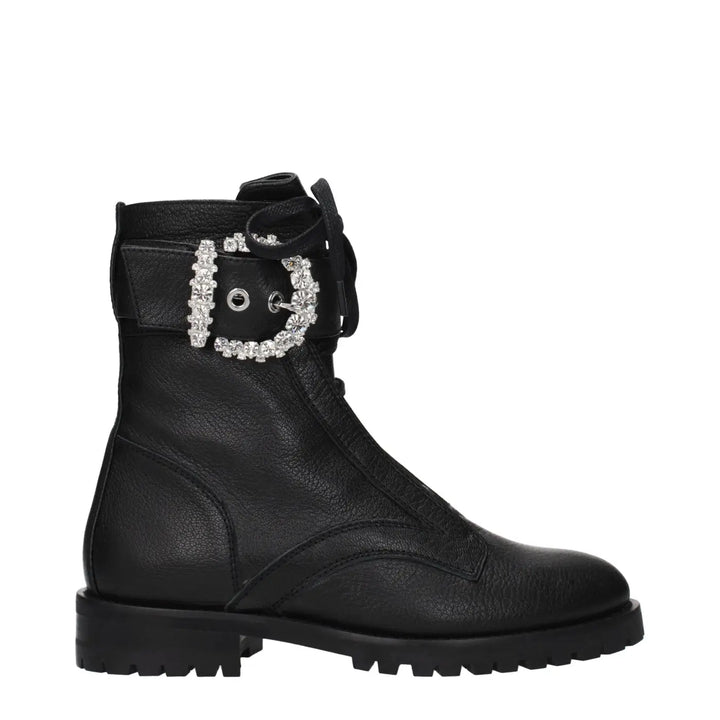 Jimmy Choo Black Leather Ankle Boots