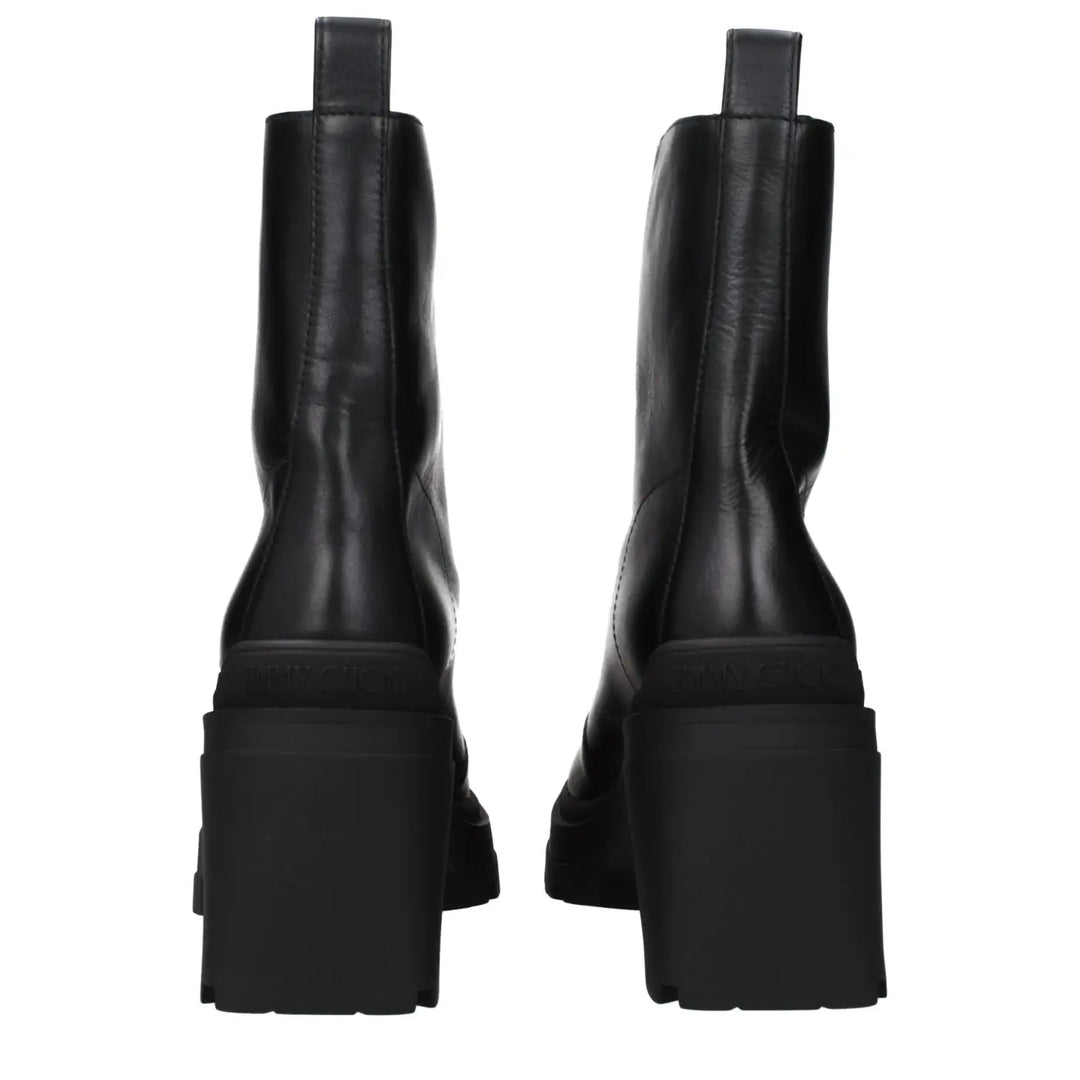 Jimmy Choo Black Leather Ankle Boots