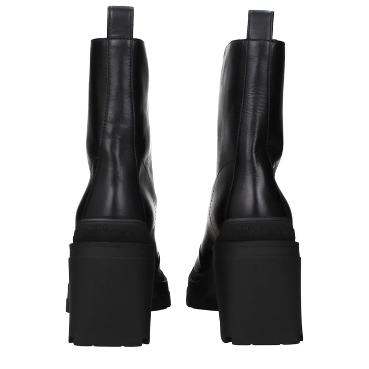 Jimmy Choo Black Leather Ankle Boots