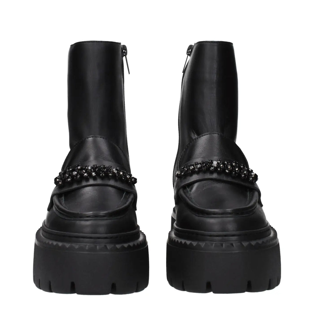 Jimmy Choo Black Leather Ankle Boots
