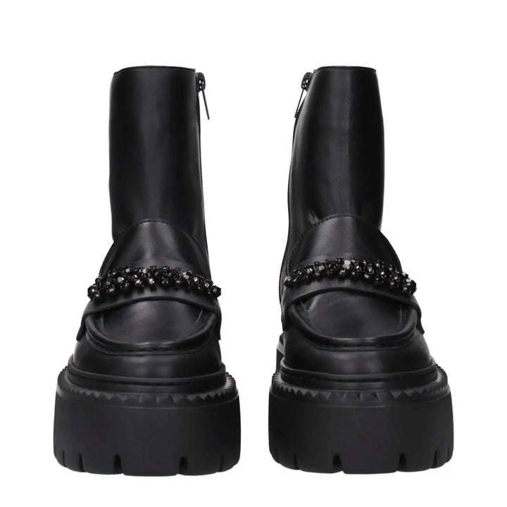 Jimmy Choo Black Leather Ankle Boots